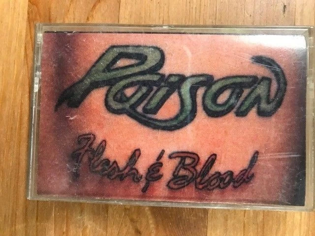 POISON Flesh & Blood Cassette 1990 ULTRA RARE 1st pressing "BLOOD" Tattoo cover - Image 1 of 1