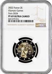 France 2 euro 2022, NGC PF69 UC, "XXXIII Summer Olympic Games, Paris 2024" - Picture 1 of 2
