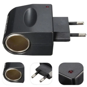 Premium AC To DC 12V 220V Wall Power EU Plug Car Cigarette Lighter Adapter N^PT - Zdjęcie 1 z 9