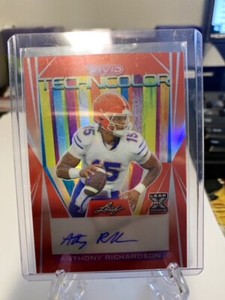 Anthony Richardson 2023 Leaf Vivid Football Technicolor Red Auto 8/8 RC Colts