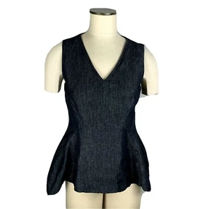 Ellen Tracy Women's Fit and Flare Denim Like Lined Tank Top Shirt Size Small - Picture 1 of 6