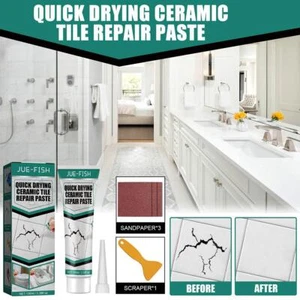 NEW Ceramic Tile Repair Paste Kit Quick Drying For Ceramic Toilet Tub Tile Z1R1 - Foto 1 di 12
