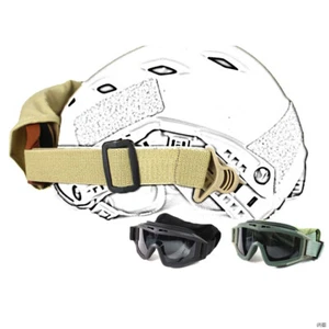 Tactical Airsoft Paintball Riot Rail Goggles for FAST AF MICH IBH Helmet Rail - Picture 1 of 13