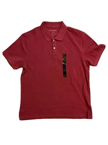 Banana Republic Pique Mens Large Raspberry Heat, Short Sleeve Polo Shirt NWT - Picture 1 of 6