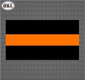 Search and Rescue Thin Orange Line Flag Vinyl Decal Sticker  - Picture 1 of 1