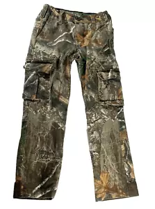 RealTree Edge Hunting Camo Cargo Pants Real Tree Youth Kids Sz 8 Elastic Waist - Picture 1 of 6