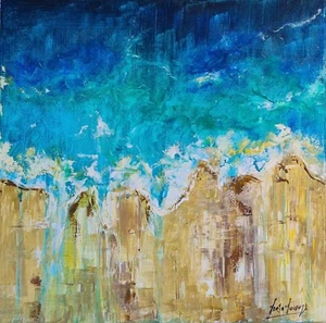 Original Mario Mendoza Oil Painting Canvas 'Eye in Sky' Art Sea Ocean Abstract - Picture 1 of 1
