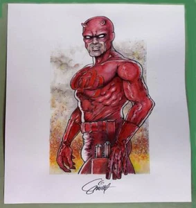 ORIGINAL ART PRINT of DARE DEVIL (RED COSTUME) by SMITTY * - Afbeelding 1 van 1