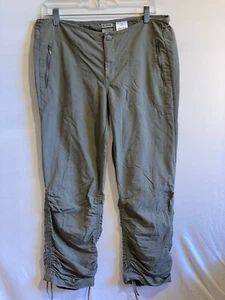 Columbia Women's Hiking Pants Titanium Khaki Green Size 8 Ruched Legs Pockets - Picture 1 of 3
