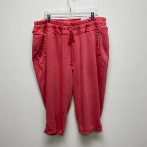 Livi Lane Bryant Red Drawstring Active Crop Capri Jogger Sweatpants 22/24 $49 - Picture 1 of 9