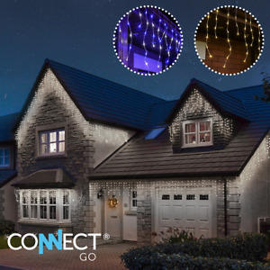 ConnectGo Connectable Icicle Outdoor LED Christmas Lights | Garden Home Decor