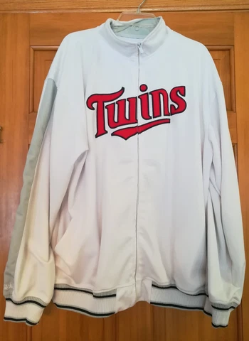 Men's Minnesota Twins  Baseball Club White Zip Up Jacket Large Size Cover