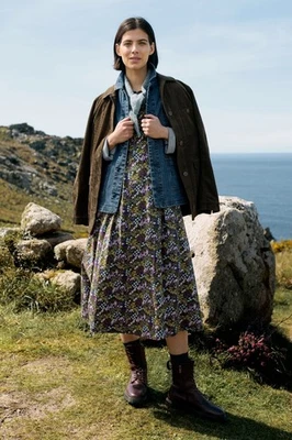 Seasalt Women's Regular Wild Bouquet 3/4 Sleeve Midi Dress Heather Moor Maritime - Image 1 of 4