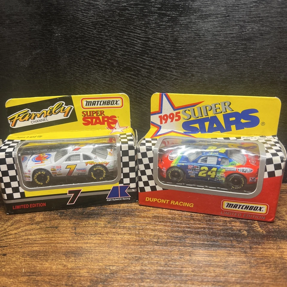 Lote Matchbox Superstars 1:64 NASCAR #24 DuPont 1995 y #7 Alan Kulwicki 1994 como nuevo Foto 1 de 4