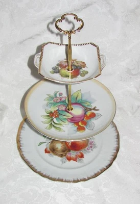 Custom Three Tier Cake Stand Made With Vintage Plates Tea Party - Image 1 of 4