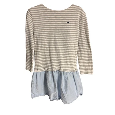 Vineyard Vines Girls Striped Long Sleeve Dress  Size M 10/12 - Image 1 of 4