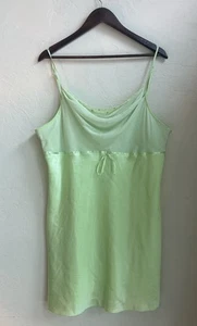 Vintage Y2K 90s Mini Slip Dress XL Fairy Grunge Green Beaded Babydoll Dainty - Picture 1 of 6