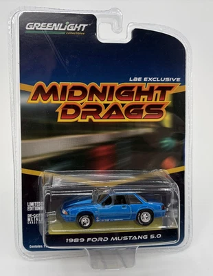 Ford Mustang 1989 Greenlight Midnight Drags 5,0 Die Cast edición limitada 1:64 Foto 1 de 4