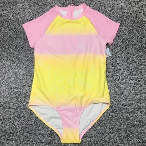 Cat & Jack Youth Girl's Size L 10/12 Plus One-Piece Rash Guard Swimsuit UPF 50+ - Picture 1 of 8