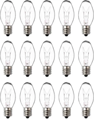 Night Light Bulbs 4 Watt 15 Pack – Bombillas C7 de Luz Cálida, E12 (Warm White) - Image 1 of 4
