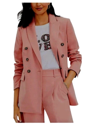 Traje Loft Franela Cepillada Para Mujer 8 Blazer Chaqueta + Pantalón Conjunto Rosa Rubí Trajes Usado en Excelente Condición Foto 1 de 4
