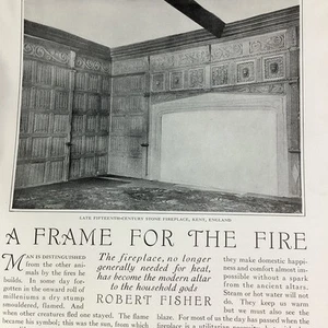 Kamin Kunstdruck Artikel 1924 Original Selten Antik Architektur Fischer - Bild 1 von 10