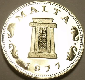 Rare Proof Malta 1977 5 Cents~6,884 Minted~Temple Of Hagar Qim~Free Shipping - Picture 1 of 2