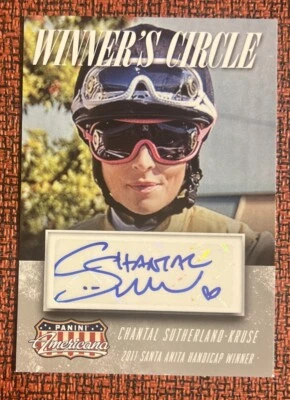 2015 Panini Winner’s Circle #WS-CS Chantal Sutherland Jockey Autographed Card - Image 1 of 2