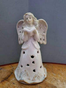 campana ángel cerámica navidad vintage - Imagen 1 de 5