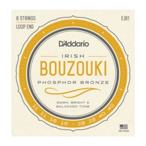 D'Addario EJ81 Irish Bouzouki Strings - Phosphor Bronze 8 String Loop End Set - Picture 1 of 3