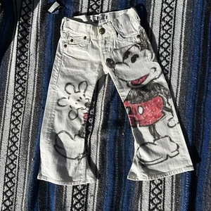 Girls White Muchacha Flare Jeans With Painted Mickey Mouse. - Picture 1 of 18