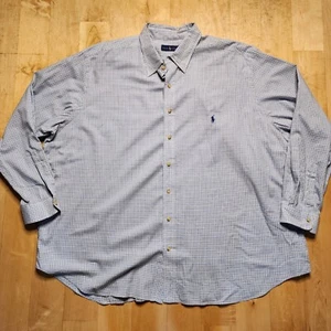 Polo Ralph Lauren Herren Größe 3XB Big Blue kariert Knopfleiste Shirt - Bild 1 von 8