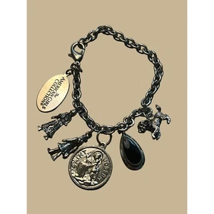 American Girls Collection Silver Tone Charm Bracelet St Joseph Dog 7.5" - Picture 1 of 4