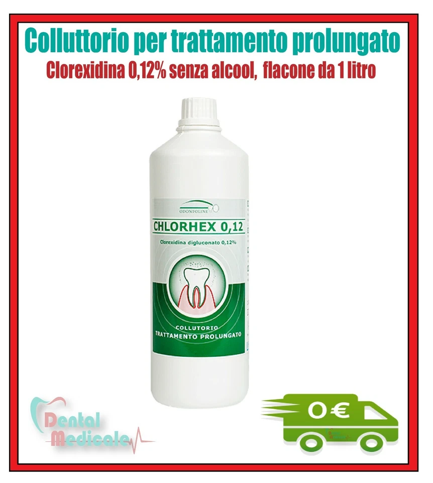 Colluttorio trattamento prolungato Chlorex 0,12% clorexidina,senza alcool - 1 L  - Immagine 1 di 1