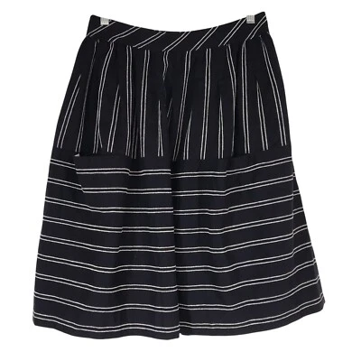 MAEVE - WOMEN'S 4 - NAVY WHITE STRIPE LINED A-LINE SKIRT - Image 1 of 4
