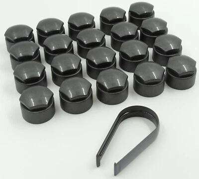 CUBIERTAS DE TUERCAS DE RUEDA PARA AUDI A6 A7 A8 R8 Q2 Q3 Q5 Q7 TAPAS DE PERNOS 17mm GRIS OSCURO REDONDO Foto 1 de 4