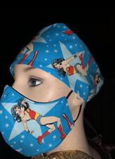 Wonder Woman Scrub Cap and Face mask Nurse Hat Gorro Mujer Maravilla