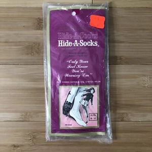Vintage Hide A Socks white size 9-11 hoisery - Picture 1 of 7