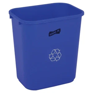 Indoor Recycling Bin 28 Qt. Plastic Blue Wastebasket Trash Can Home Office Room - Picture 1 of 1