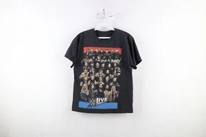 Vintage Y2K WWE Boys Large Faded WWE Live Smackdown Raw Wrestling T-Shirt Black - Picture 1 of 9