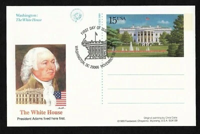 #UX143 15c White House -Picture Postal Card- Fleetwood FDC - Image 1 of 2