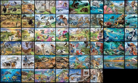 WORLD OF FAUNA Animals long set 46 sheets MNH Yvert CV 874€ collection #CNA185 Cover