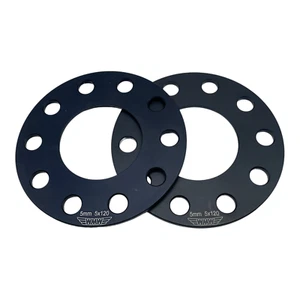 WMW 5mm Hubcentric 5x120 BMW Wheel Spacers Black - Picture 1 of 9