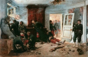 The Last Cartridges Painting by Alphonse de Neuville Reproduction - Picture 1 of 3