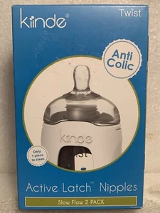 2 Pack New Kiinde Twist Active Latch Nipples Slow Flow Factory Sealed Item - Picture 1 of 2