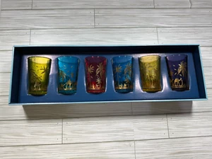 World Traveler Moroccan Tea Glass  6 Stained Glass Cups - Picture 1 of 3