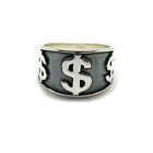 Echter Sterling Silber Ring USD Dollarzeichen massiv punziert 925 R001973