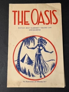 Menú de colección The Oasis Seattle WA de los años 50 - Cubierta hawaiana - Teatro Café/Salón de baile - Imagen 1 de 5