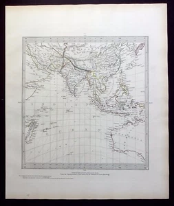 ASIA, AUSTRALASIA, INDIAN OCEAN, original antique map, SDUK, 1844 - Picture 1 of 4