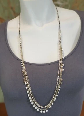 Collar de cadena Banana Republic de agua dulce y perlas de imitación tono dorado con cuentas B Foto 1 de 4